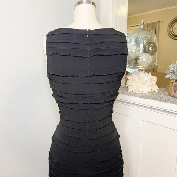 Calvin Klein Black Ruffle Sheath Dress 4 Small - Picture 6 of 10